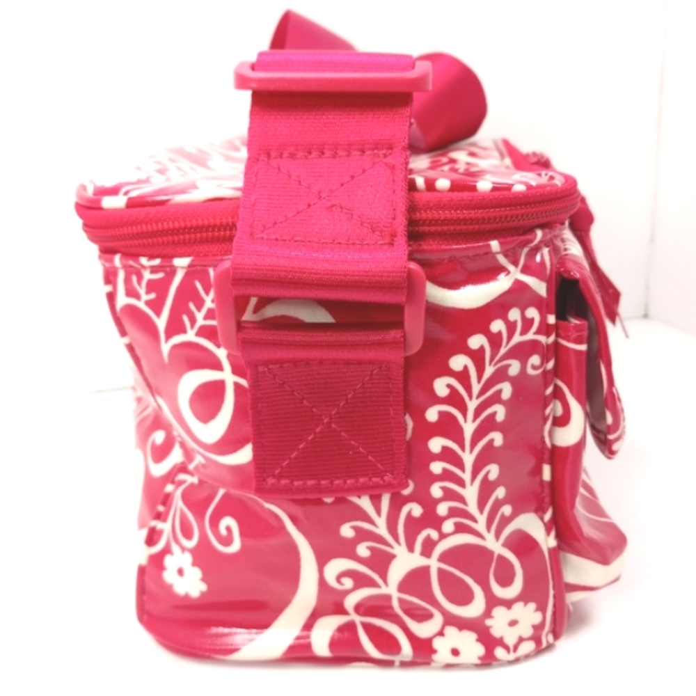 VERA BRADLEY 2010 Twirly Birds Pink Lined Thermal Tote Like New 2 Small Flaws - Picture 6 of 16
